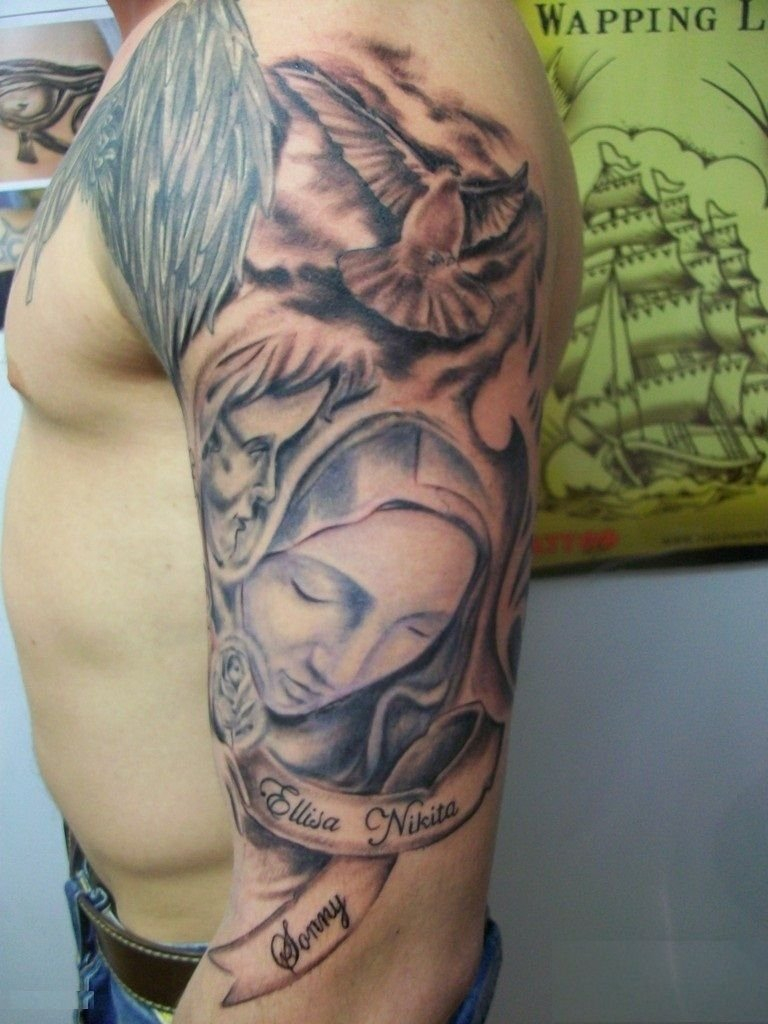 10 Attractive Religious Half Sleeve Tattoo Ideas intended for sizing 768 X 1024