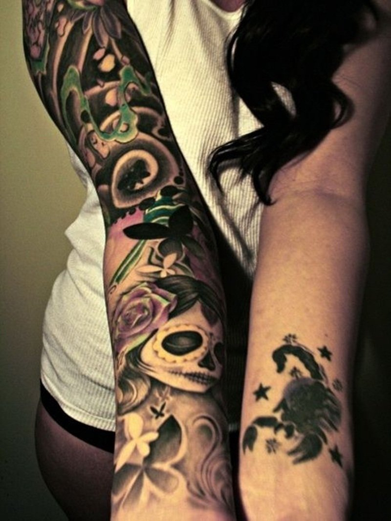 10 Fashionable Sleeve Tattoo Ideas For Women pertaining to measurements 800 X 1067