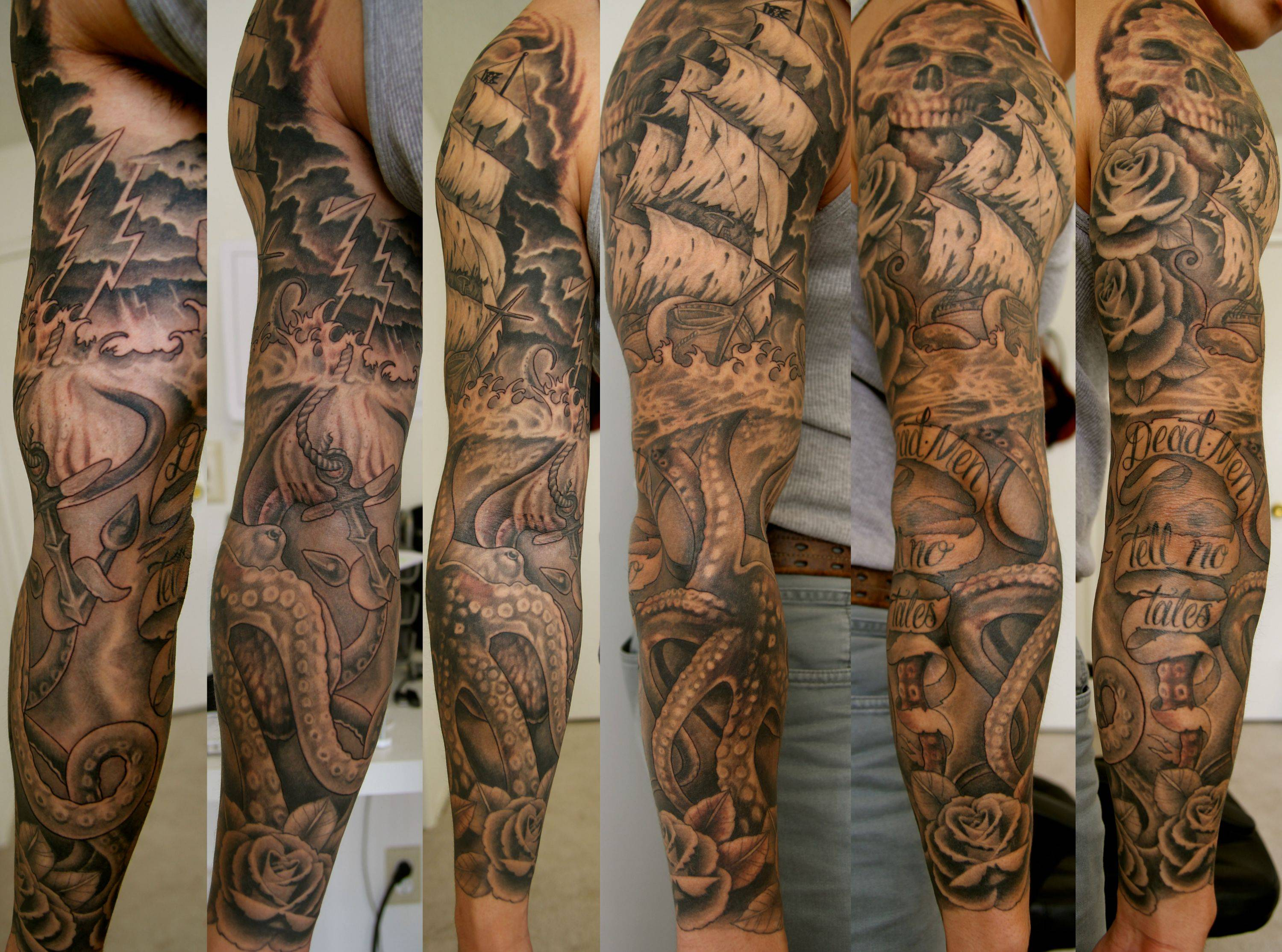 15 Awesome Sleeve Tattoos Daughter Of The Sea Guff throughout dimensions 3000 X 2228