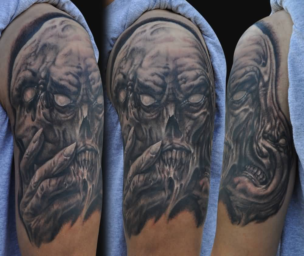 16 Half Sleeve Evil Tattoos pertaining to proportions 1000 X 843