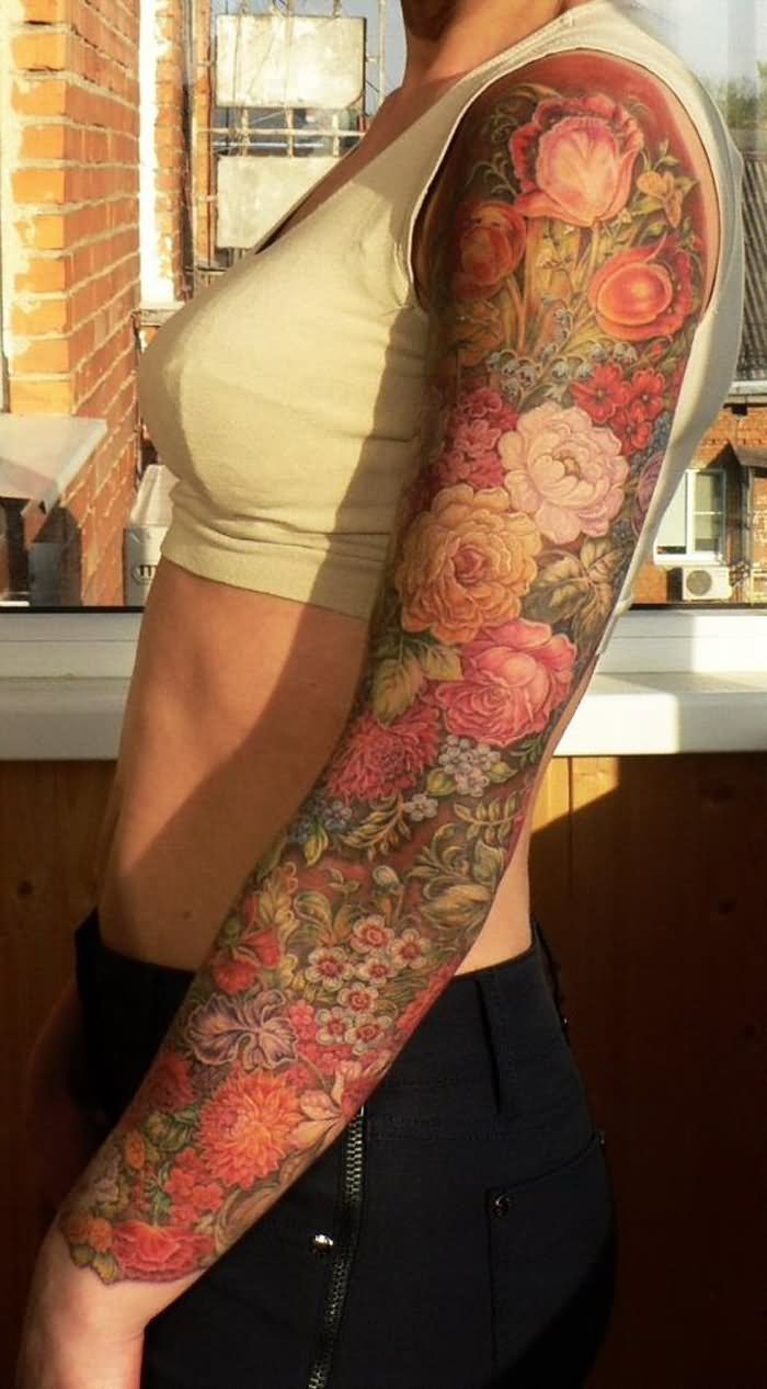 24 Best Feminine Sleeve Tattoos with measurements 700 X 1267