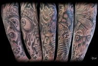 25 Amazing Horror Tattoos On Sleeve throughout size 1104 X 724