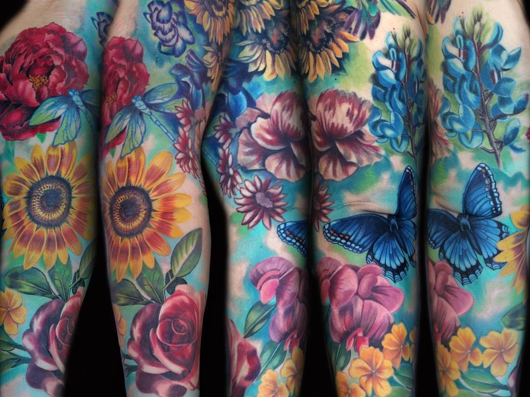 25 Beautiful Flowers Sleeve Tattoos Tattoozza regarding size 1080 X 810