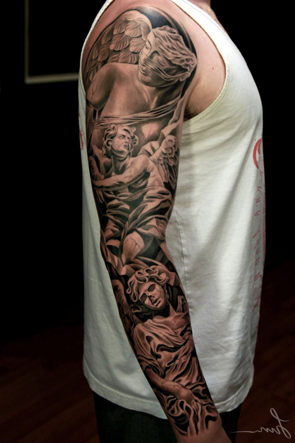 26 Angel Sleeve Tattoos Ideas for size 1024 X 1536