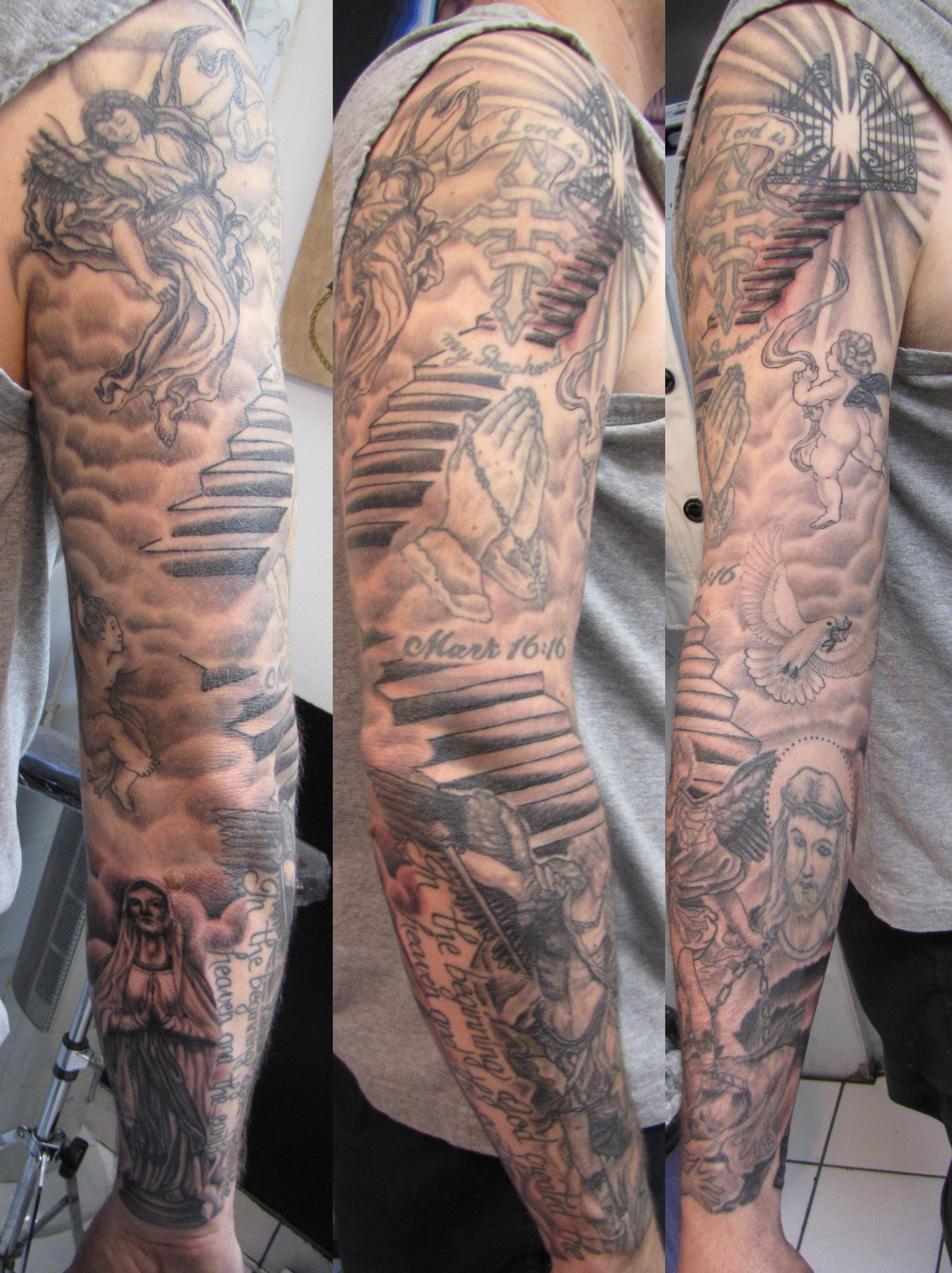 26 Angel Sleeve Tattoos Ideas inside proportions 2609 X 3489