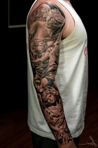 26 Angel Sleeve Tattoos Ideas throughout size 1024 X 1536