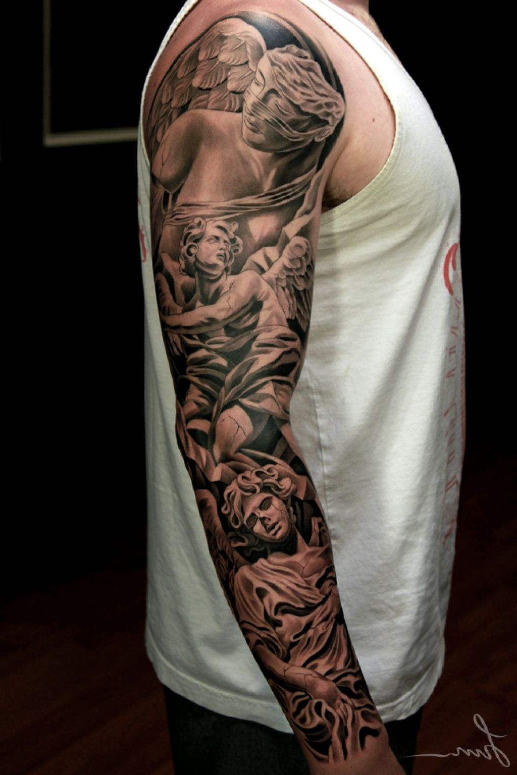 26 Angel Sleeve Tattoos Ideas with dimensions 1024 X 1536