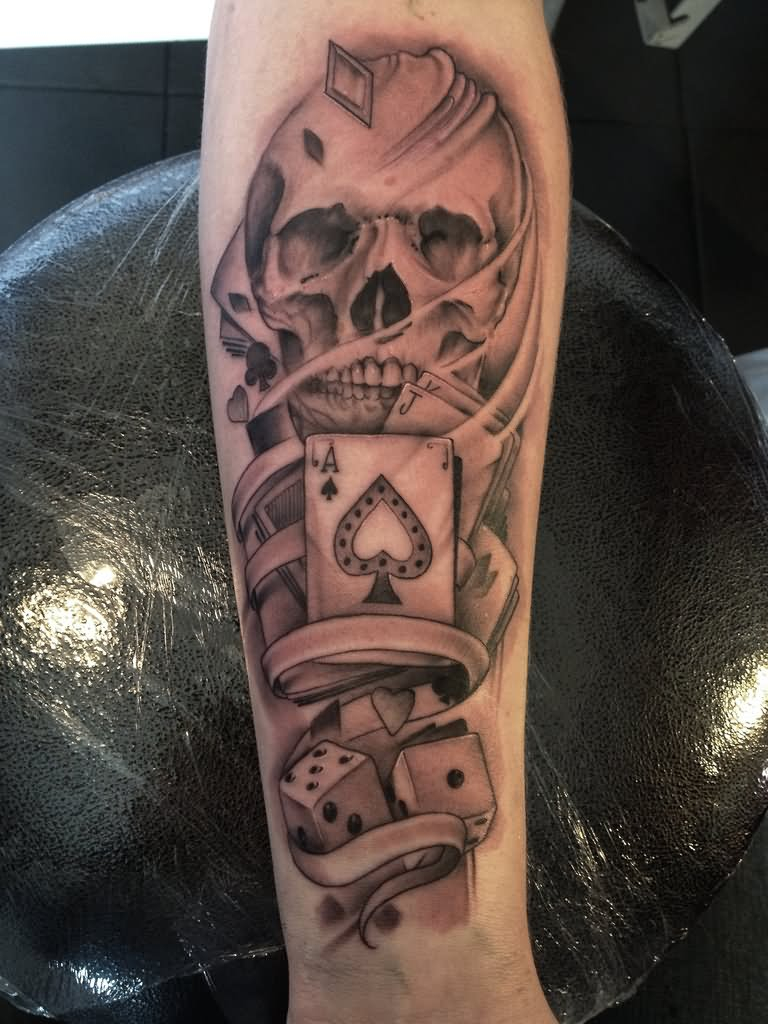 27 Gambling Skull Tattoos intended for measurements 768 X 1024