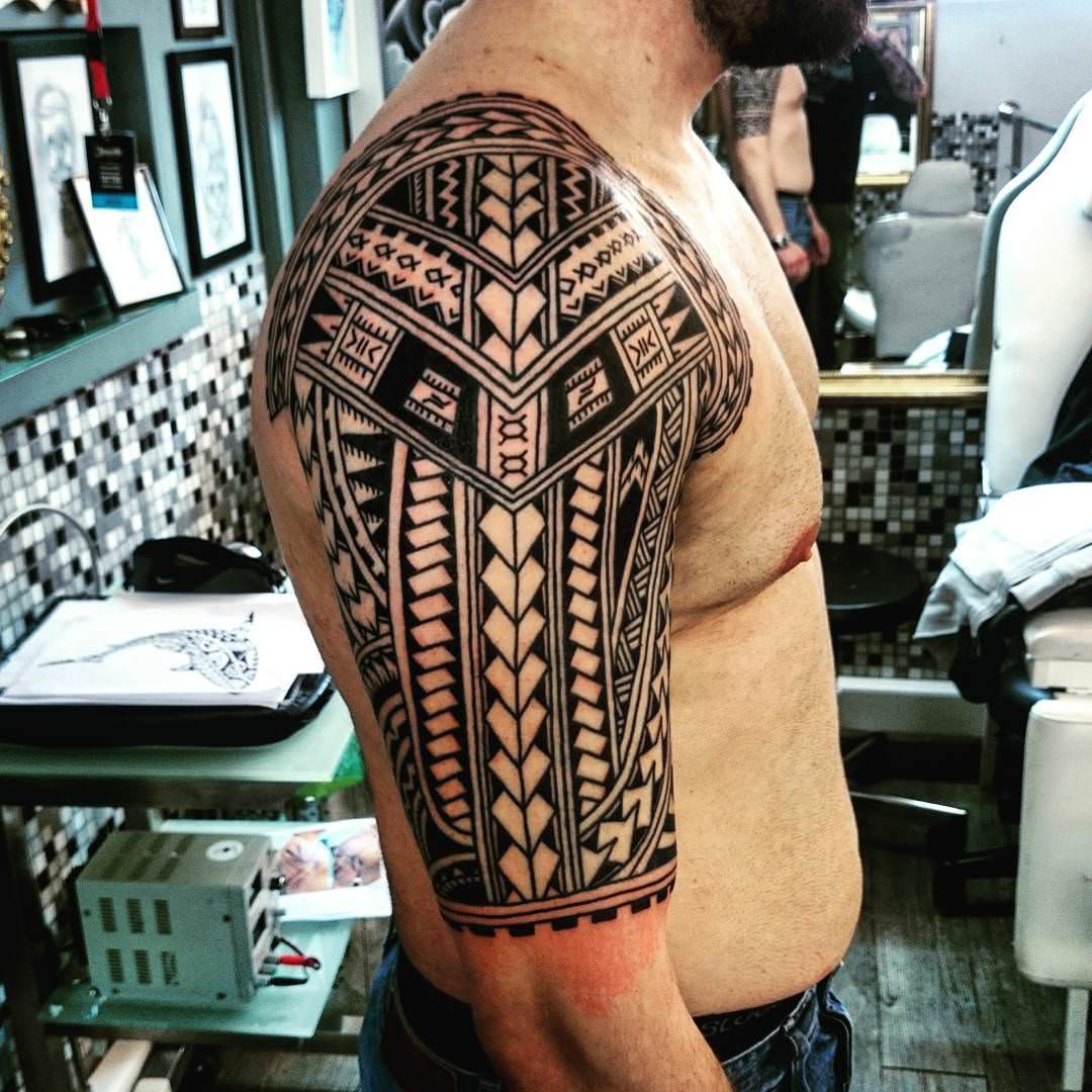 african tribal tattoos half sleeve