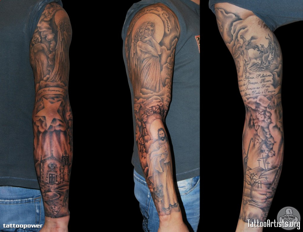 30 Christian Tattoos On Sleeve for proportions 1024 X 783