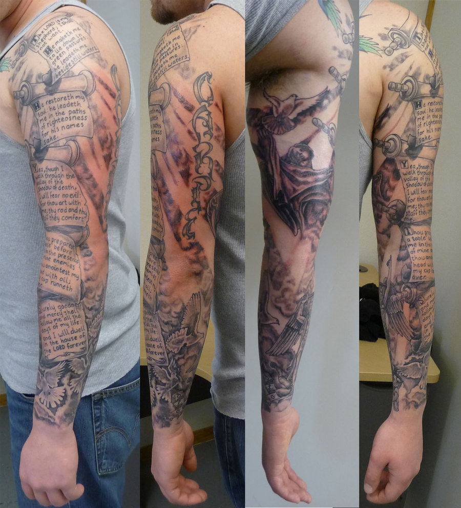 30 Christian Tattoos On Sleeve intended for proportions 900 X 991