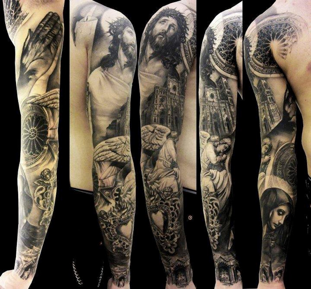 30 Christian Tattoos On Sleeve regarding dimensions 1000 X 929