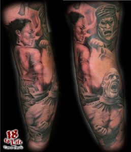 300 Themed Sleeve Tattoo18tolife On Deviantart intended for sizing 829 X 963