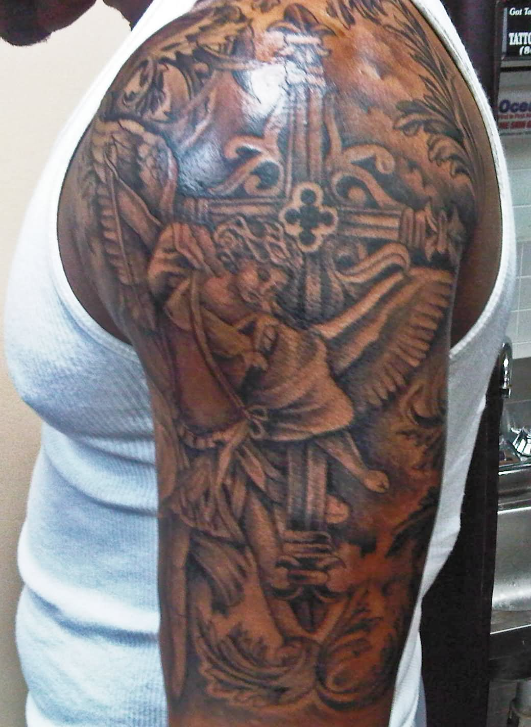 31 Best Christian Tattoos On Half Sleeve intended for size 1040 X 1424