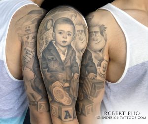 32 Ba Portrait Tattoo Images Pictures And Design Ideas intended for sizing 3100 X 2592