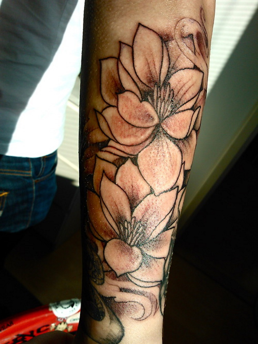 34 Black And White Lotus Tattoos pertaining to size 900 X 1201