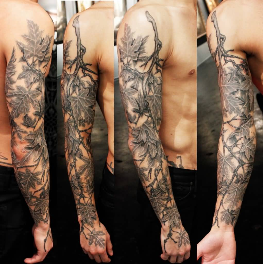 36 Black And Grey Full Sleeve Tattoos in dimensions 1021 X 1024
