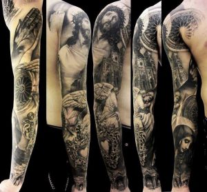 36 Black And Grey Full Sleeve Tattoos pertaining to proportions 1000 X 929