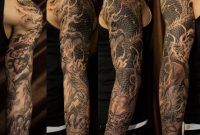 36 Black And Grey Full Sleeve Tattoos with proportions 1600 X 1642