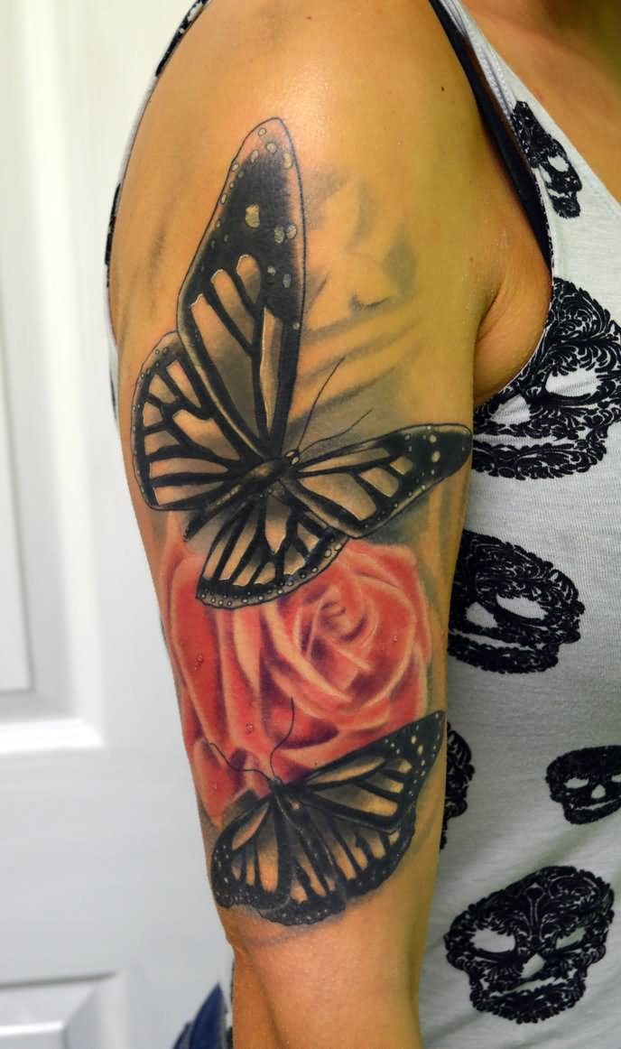 Flower And Butterfly Tattoo Half Sleeve * Half Sleeve Tattoo Site.