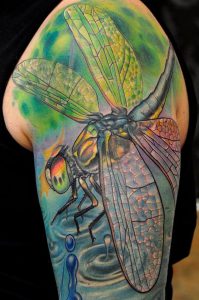 3d Dragonfly Tattoo On Half Sleeve for size 800 X 1208