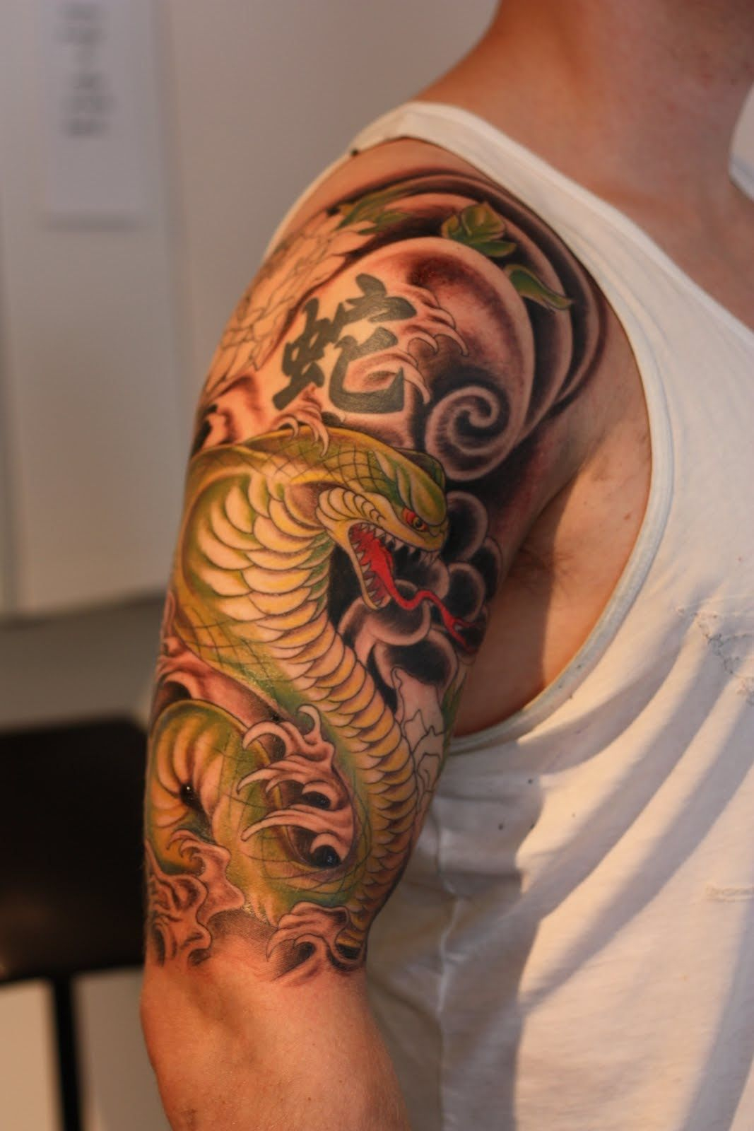 3d Half Sleeve Modern Japanese Tattoo For Men 3 4 Sleeve Asian inside size 1067 X 1600