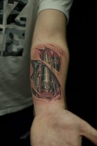 3d Terminator Robot Arm Tattoo On Forearm 2018 Tattoos Ideas regarding proportions 1024 X 1540