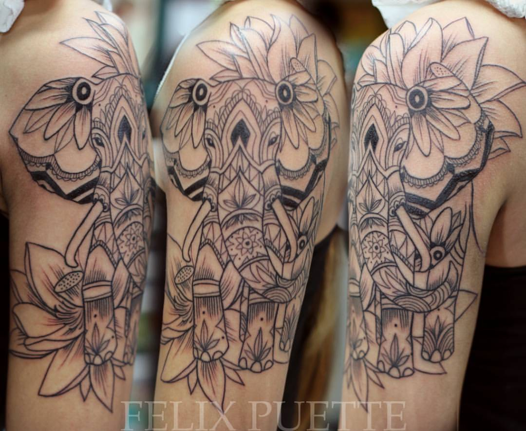 40 Elephant Tattoos On Sleeve intended for size 1080 X 885