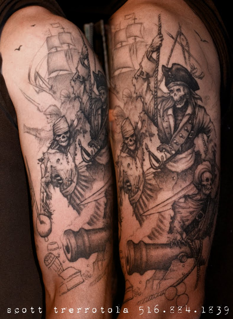 40 Pirate Tattoos On Sleeve for size 788 X 1080