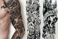 5 Sheets Full Arm Sleeve Temporary Disposable Tattoos Fake Skull Art intended for dimensions 1000 X 1000