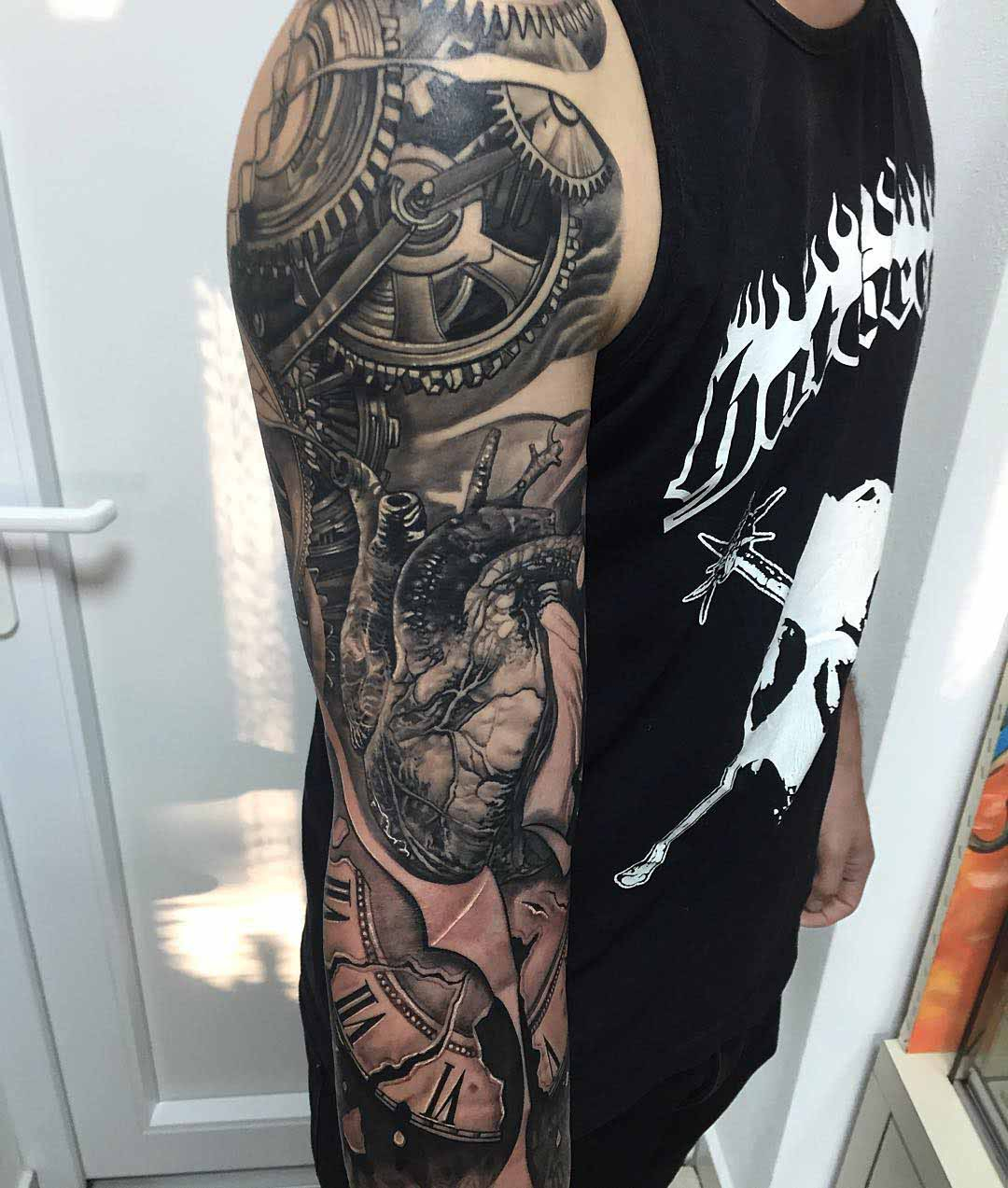54 Mechanical Sleeve Tattoos for proportions 1080 X 1273