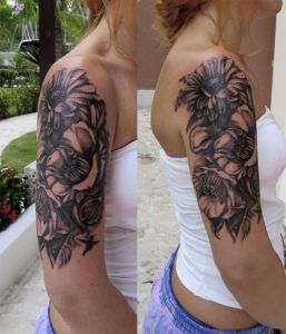 A Good Start For A Half Sleeve On A Gorgeous Norwegian Girl Flower for measurements 2120 X 2475