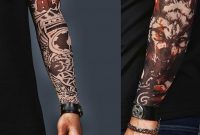 A Set Of 2 Tattoo Sleeves Ac Dc And Wolf pertaining to measurements 921 X 1019