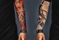 A Set Of 2 Tattoo Sleeves Skull And Abstract for size 921 X 1019