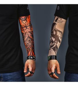 A Set Of 2 Tattoo Sleeves Skull And Abstract for size 921 X 1019