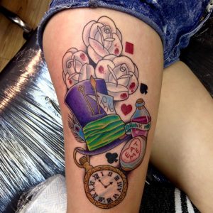 Alice In Wonderland Tattoo On Thigh Holly regarding sizing 960 X 960