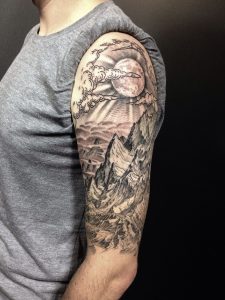All Done Completed Drews Mountain Landscape Half Sleeve In Only within measurements 1536 X 2048