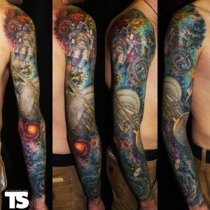 Amazing Color Most Realistic Space Scene I Love This Tattoo regarding dimensions 1300 X 1300