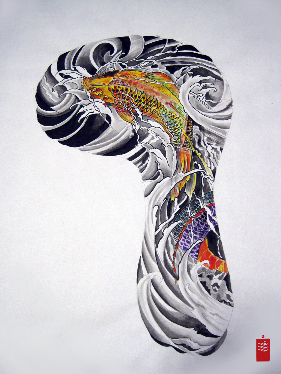 Amazing Colored Japanese Tattoo Design for measurements 900 X 1200