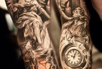 Amazing Grey Ink 3d Statue Tattoo Design For Full Sleeve with dimensions 1024 X 1024