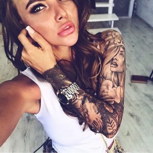 Amazing Sleeve Tattoos For Women 43 Lucky Bella inside measurements 1080 X 1080
