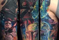 Amazing Star War Fighting Scene Tattoo On Half Sleeve Tattoo Ideas intended for measurements 1024 X 1024