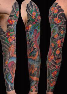 Animals Japanese Sleeve Snake Tattoo Slave To The Needle with regard to sizing 1071 X 1500