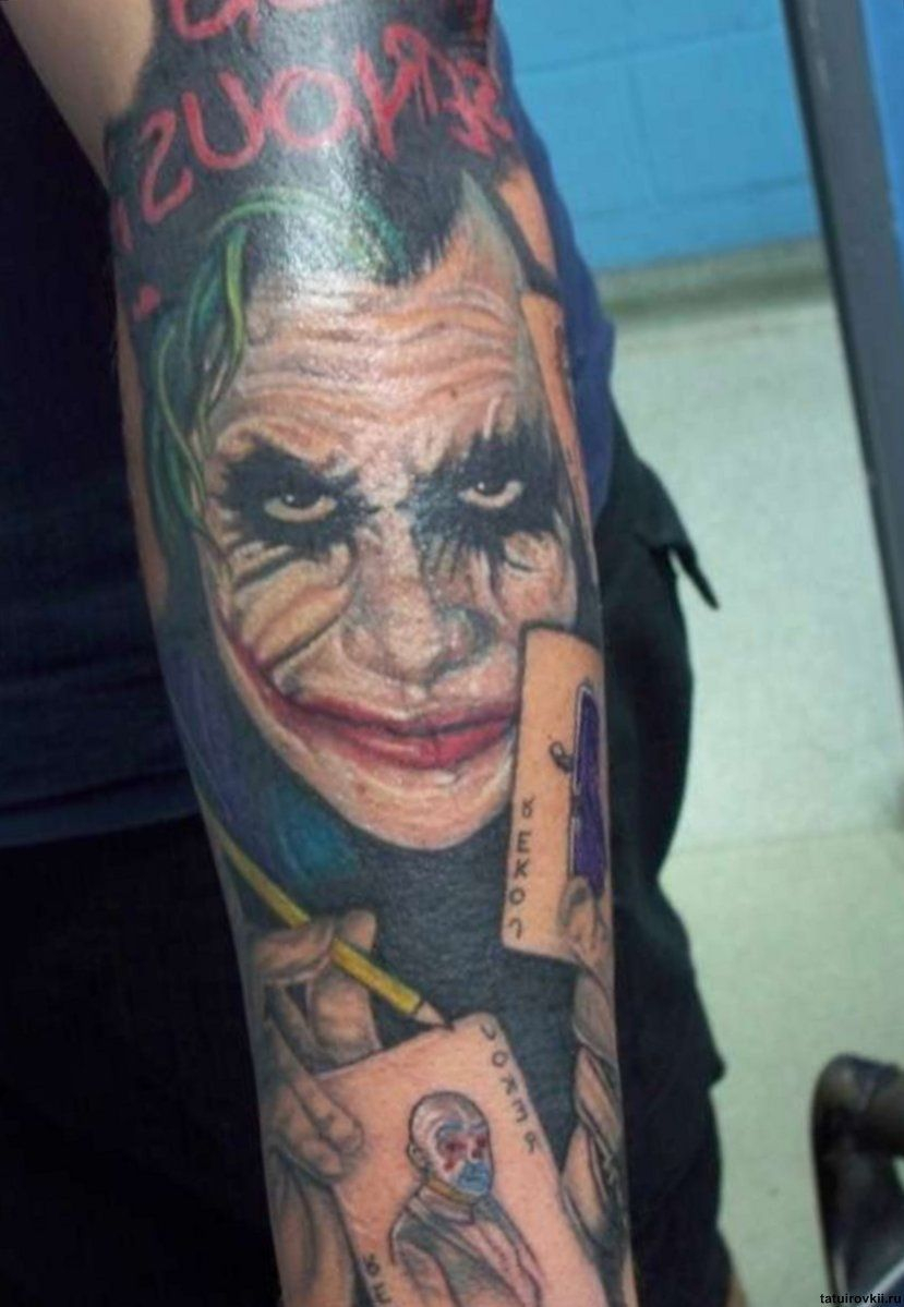 Animated Joker Tattoo On Sleeve Httpbitly1s6gdlp Animated regarding sizing 829 X 1199