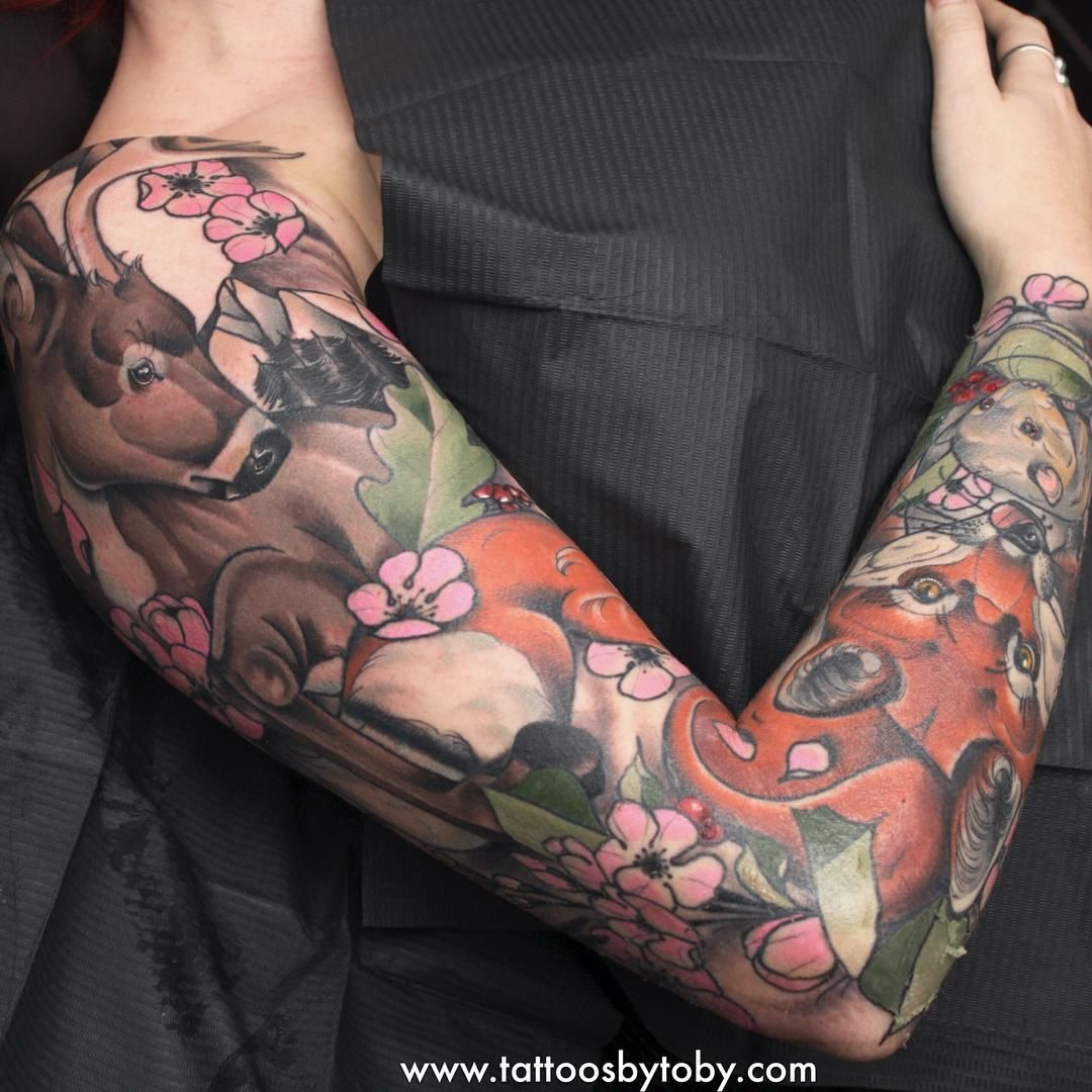 Another Angle Of Amys Woodland Animal Sleeve Would Love To Get with regard to sizing 1080 X 1080