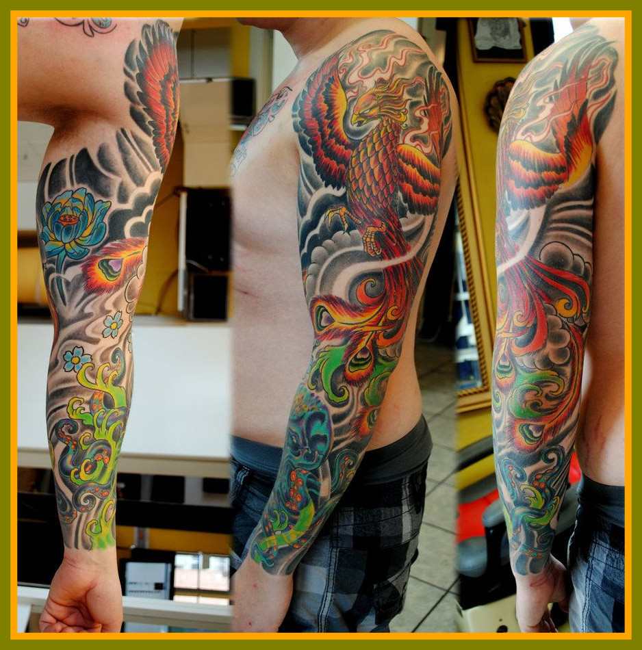 Appealing Smiling Girl With Full Sleeve Colorful Photo Tattoo Pict with regard to size 938 X 950