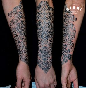 Arm Half Sleeve Dotwork Tattoo Andy Cryztalz Best Tattoo Ideas with regard to size 1174 X 1200