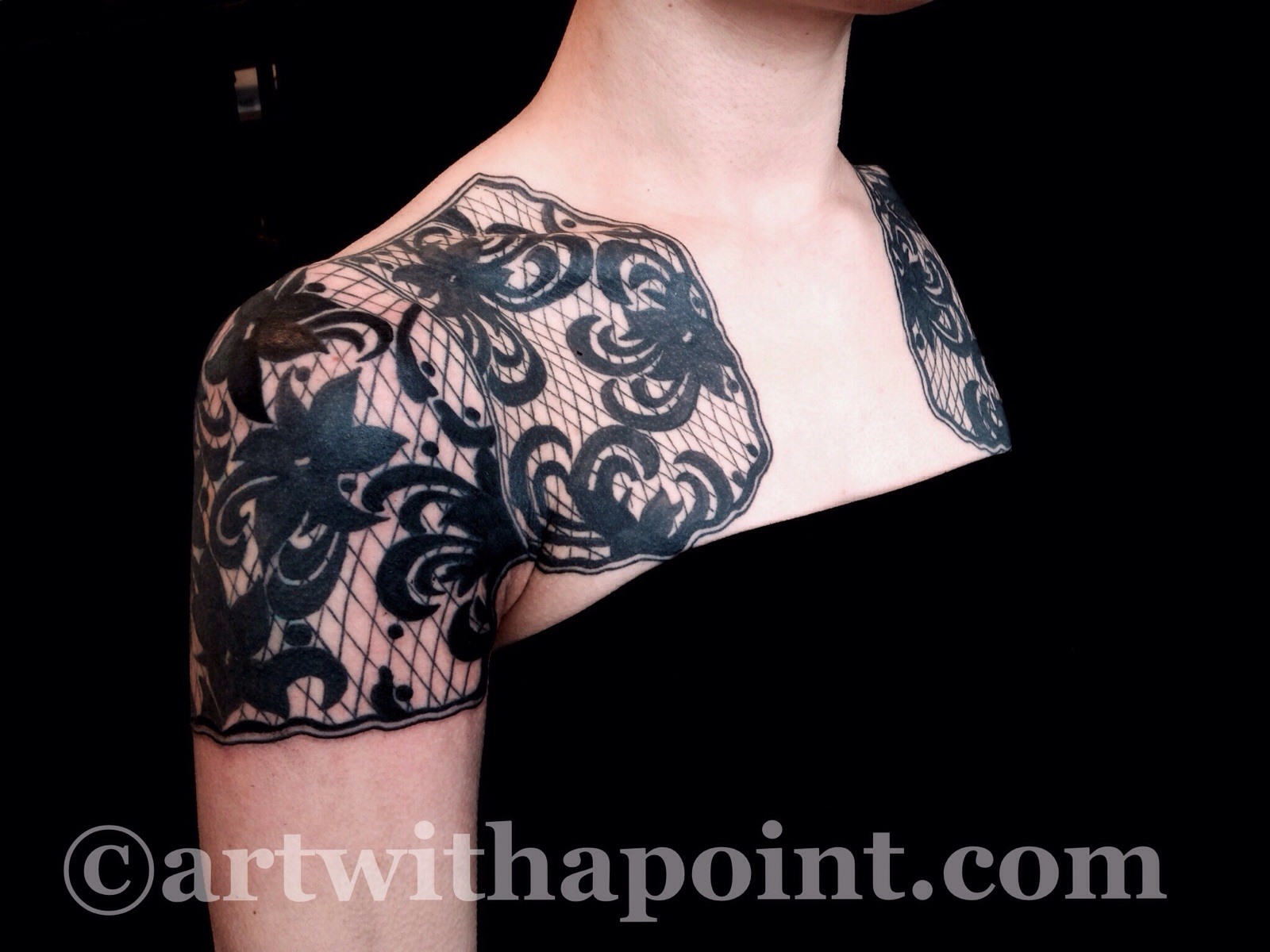 Art With A Point Black Lace Wrap Custom Tattoo Studio within proportions 1600 X 1200