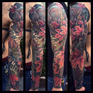 Autumn Leaves And Girl Tattoo Tattoo Geek Ideas For Best Tattoos in proportions 1080 X 1080