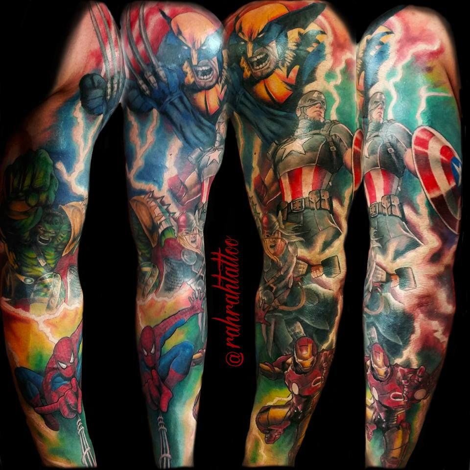 Avengers Sleeve Done Rahrahtattoos At Sin The City Brisbane intended for measurements 960 X 960